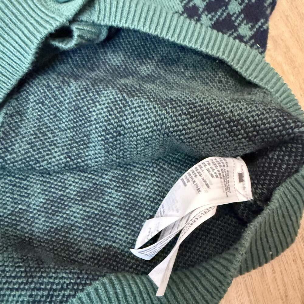 Hollister Green Plaid Button-Front Cardigan Sweater Size L - Picture 8 of 8